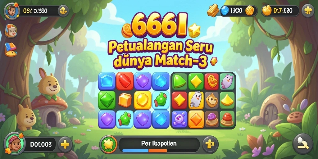 Tangkapan layar gameplay 666I yang menampilkan momen mencocokkan objek.
