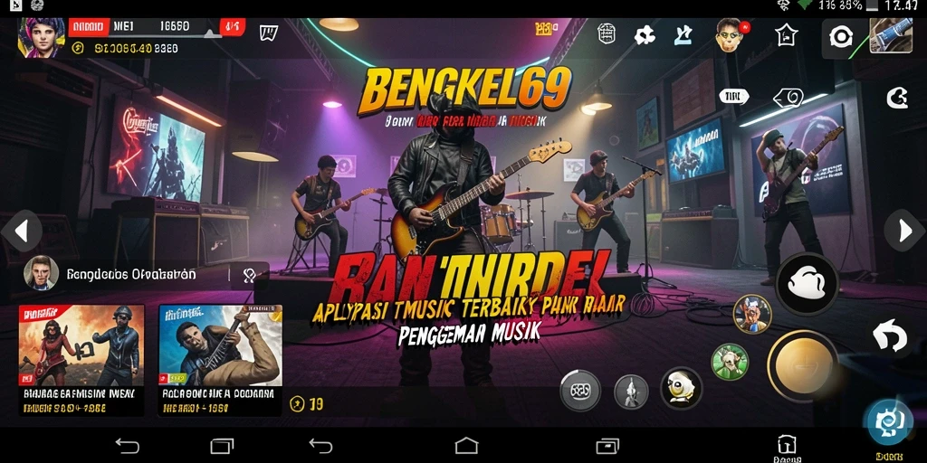 Tampilan menarik BENGKEL69 saat memutar lagu favorit.