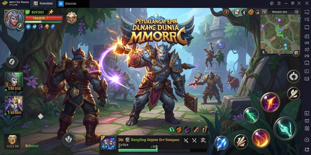 Tangkapan layar BOY303 menunjukkan pertarungan epik dalam dunia MMORPG.