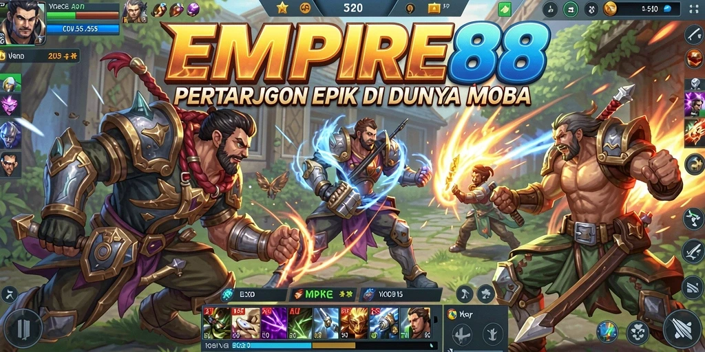 Tangkapan layar gameplay seru di EMPIRE88, menunjukkan aksi pertempuran MOBA.