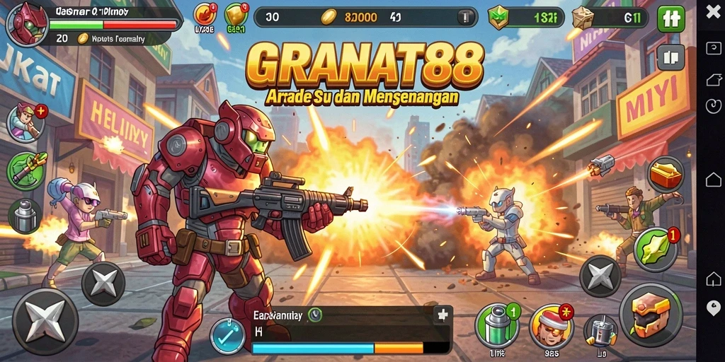 Tampilan screenshot utama GRANAT88 menampilkan aksi gameplay Arcade yang seru.