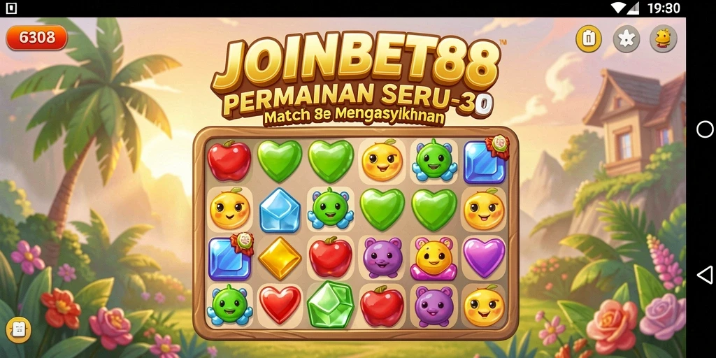 Tampilan gameplay seru dari JOINBET88 saat mencocokkan item Match-3.