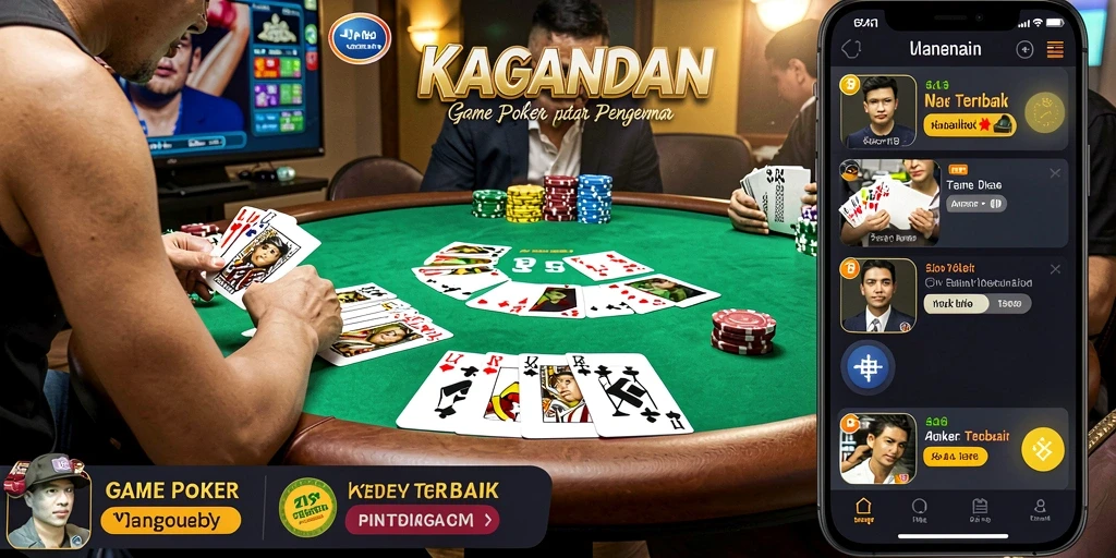 Screenshot utama KAGANDAN menampilkan aksi permainan Poker yang seru.