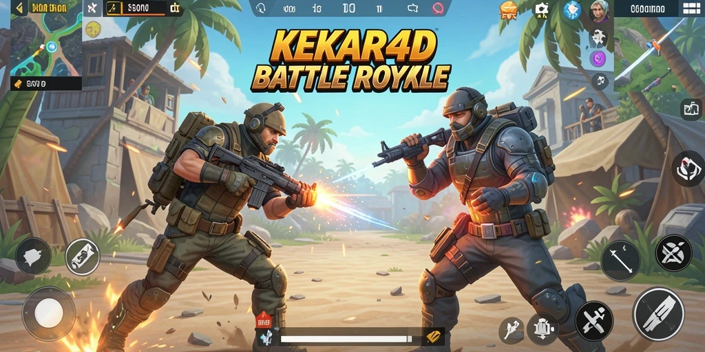 Tampilan gameplay seru di KEKAR4D dengan aksi Battle Royale.