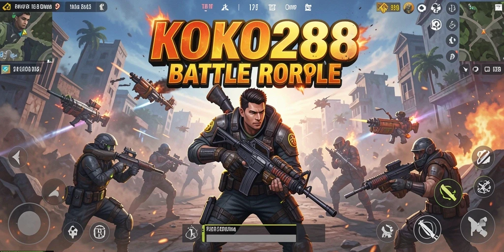 Gameplay seru KOKO288 dalam pertempuran Battle Royale.
