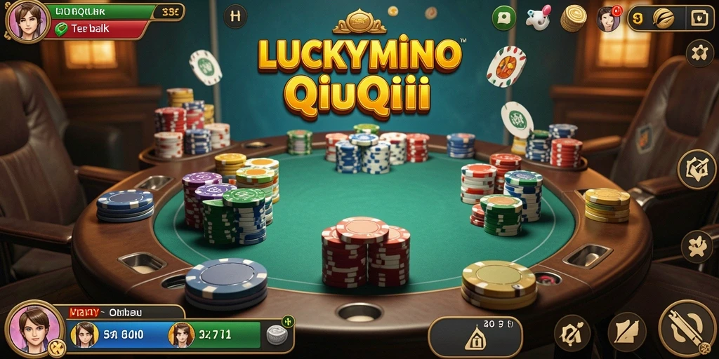 Tampilan gameplay seru QiuQiu di LUCKYMINO.