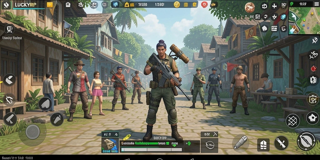 Tampilan gameplay menarik LUCKYRP dengan berbagai pilihan interaksi.