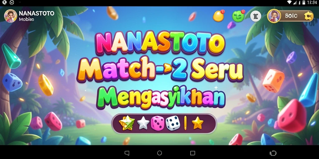 Skrenshot gameplay NANASTOTO menampilkan momen seru dalam permainan Match-3.