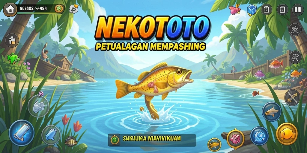 Gameplay NEKOTOTO yang menantang saat memancing.