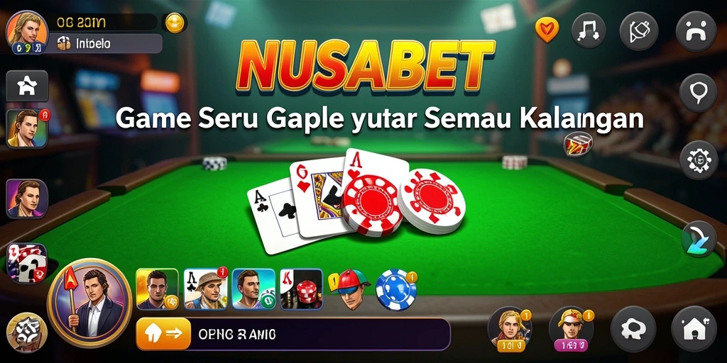 Screenshot gameplay NUSABET dengan kartu Gaple yang menampilkan momen seru.