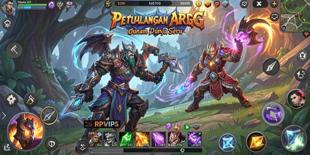 Tampilan action-packed dari gameplay ARPG yang menarik.