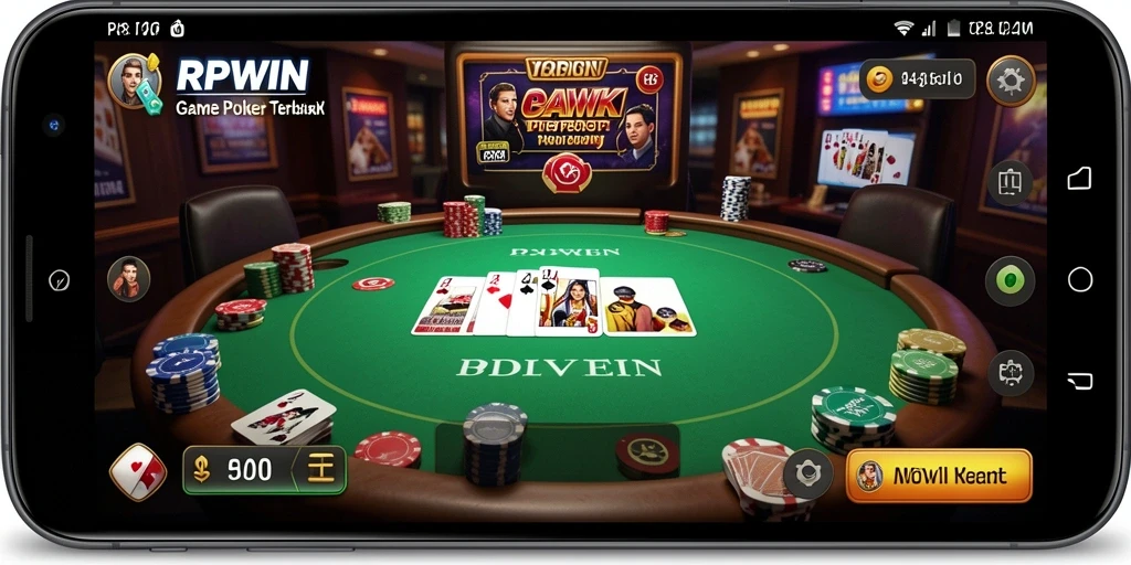 Tampilan gameplay Poker yang mengasyikkan dan interaktif.