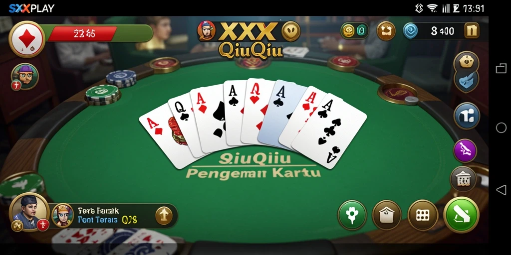 Tampilan seru dari gameplay SXXPLAY QiuQiu.