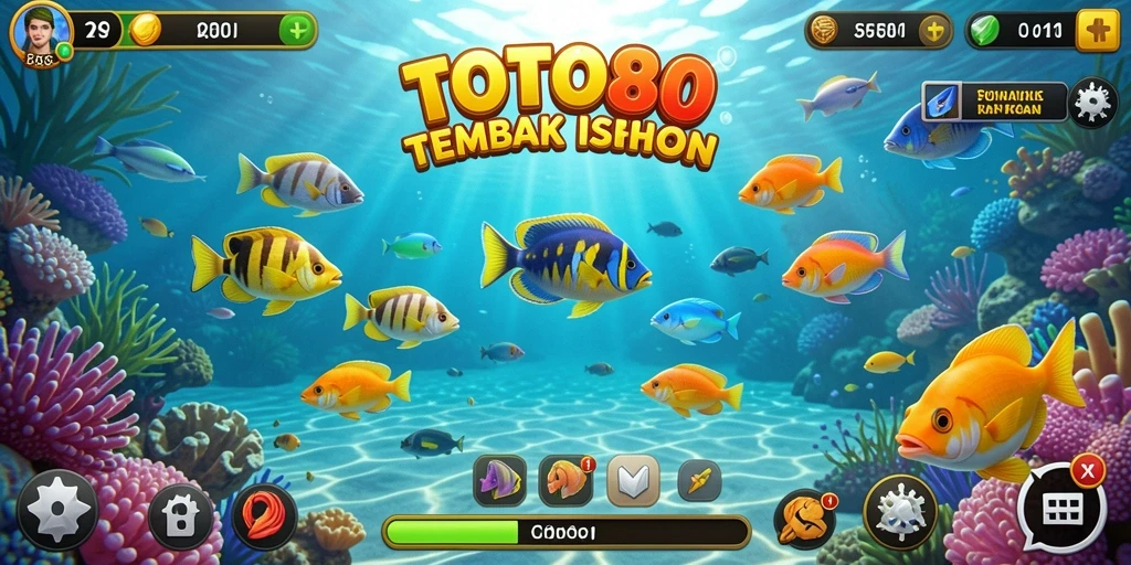 Tampilan aktif gameplay Tembak Ikan di TOTO80.