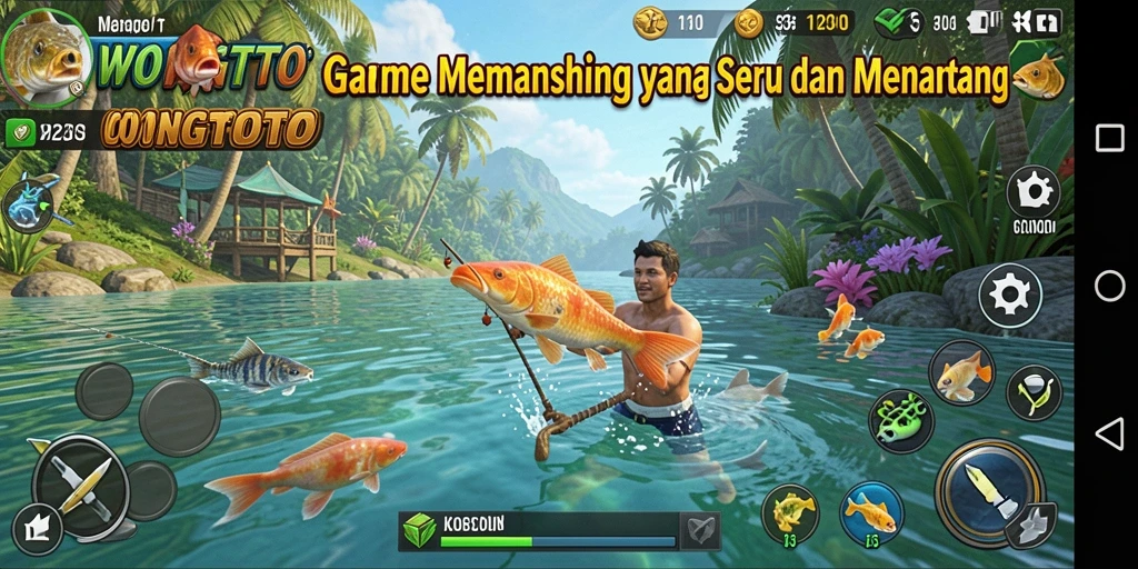 Gameplay WONGTOTO menampilkan pengalaman memancing yang seru dan mengesankan.